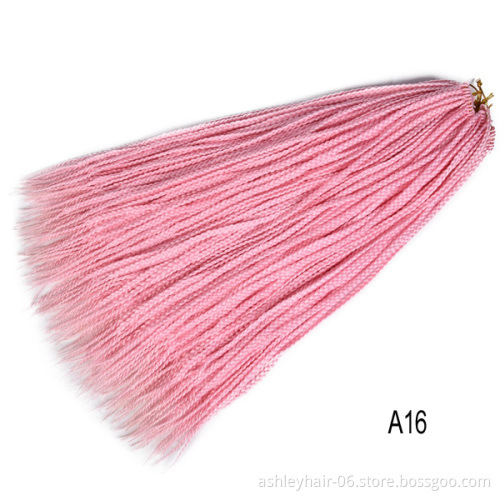 24 Inch 22 Strands Colorful 3D Cubic Split Twist Synthetic Crochet Hair Box Braid